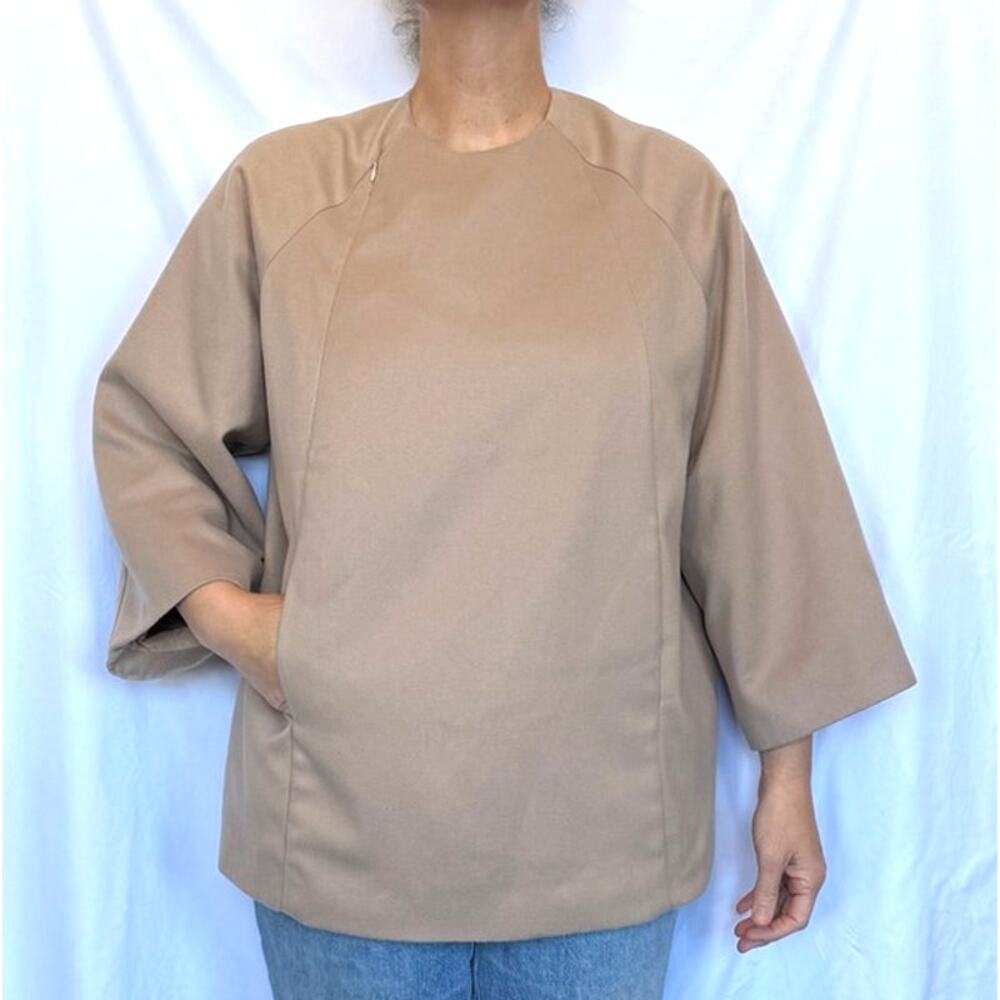 Kaarem Camel Tan JacketTop, Small, Avant Garde, Minimalist